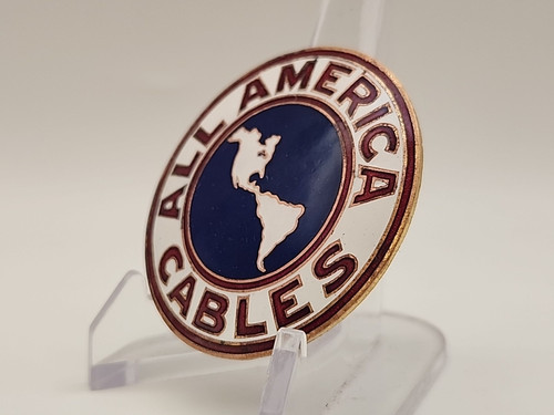 Emaillierte All America Kabel Inc. Arbeitgeberabzeichen Historischer Gegenstand - Bild 3 von 9