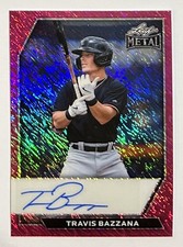 2026 LEAF METAL BASEBALL TRAVIS BAZZANA #2/6 PINK SHIMMER AUTO CARD #BA-TB1