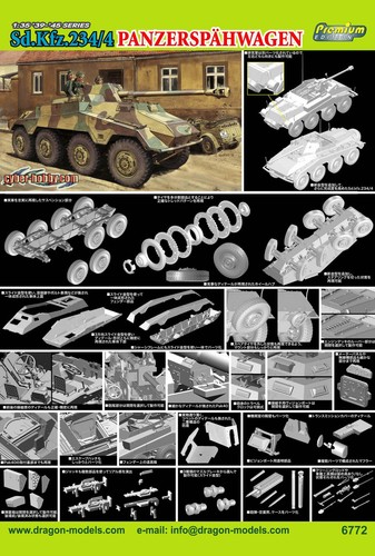 Wheeled Tank Model Dragon 6772 1/35 scale Sd.Kfz.234 Assembled tank model kit | eBay