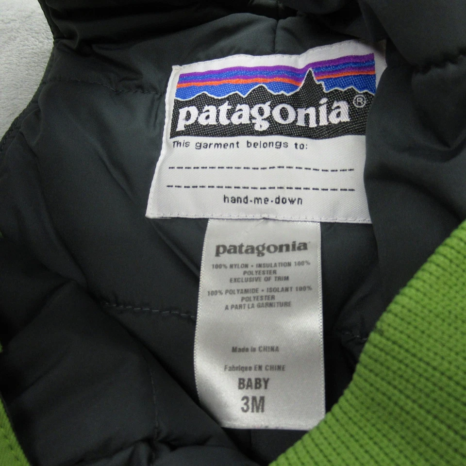 Patagonia Overalls 婴儿 3M 绿色隔热防水全拉链腿垫骑手 — 第 4/4 张图片