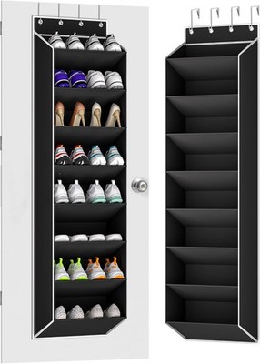Shoe rack storage rack, suitable for wardrobe doors, deep pocket design