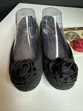 Lindsay Phillips W/ Sz 6M Black Ballet Slip On w/3 Interchangeable snaps shoes