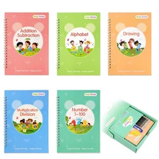 Magic Copybook for Kids 5PCS Handwriting Book with Invisible Ink Pen Refill