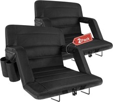 Extra Wide Stadium Seats with Back Support 2 Wide 25 2 Pack, Black