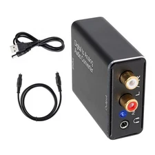 New Optical Coaxial Toslink Digital-to-Analog Audio Converter Audio RCA L/R