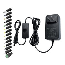 Universal 12V 2A DC Power Supply 24W AC Adapter Cable Switch 6 Ft 14 Tips AC/DC