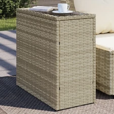 Garden Side Table Light grey and black