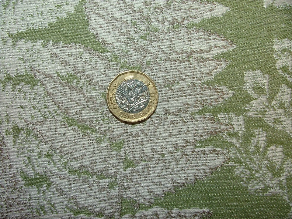 3.4 Meter Wald Spaziergang Farn Grün Jacquard Stoff Polster Kissen Vorhang - Bild 4 von 4