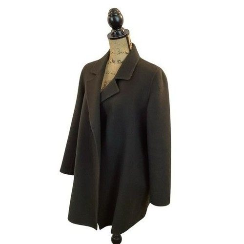 THEORY Clairene Damen Medium neu geteilt Wolle Kaschmir vorne offen Mantel schwarz - Bild 4 von 16
