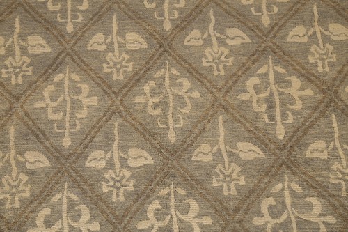 Geometric Nepalese Oriental Area Rug Hand-knotted Transitional Wool Carpet 8x10 - Picture 4 of 12