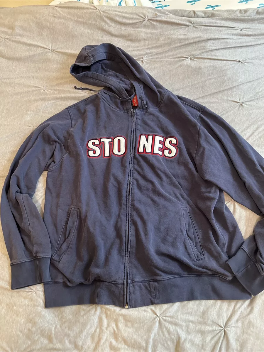 Vintage 2002 Rolling Stones Zip Up Tour Sweater Hoodie size XL Licks Navy Sewn