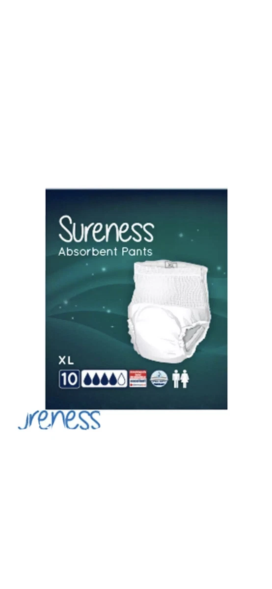 40 Sureness Absorbent Pants Incontinence for Men Women Extra Large Pants XL