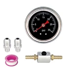 Liquid 0-30psi Fuel Pressure Gauge Regulator Gauge 1/8" NPT W/ 6AN Adapter