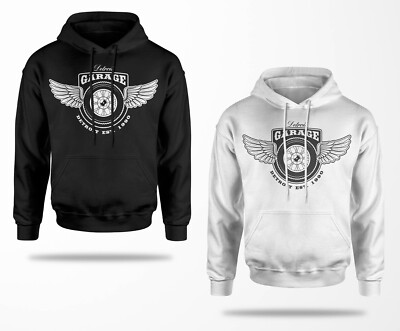 Biker Hoodie B0220 Chopper Bobber Oldschool Motorrad Skull Schrauber Vintage