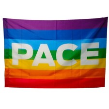 BANDIERA DELLA PACE 150 X 90 X 70 CON ASOLA PER ASTA BASTONE ARCOBALENO PEACE