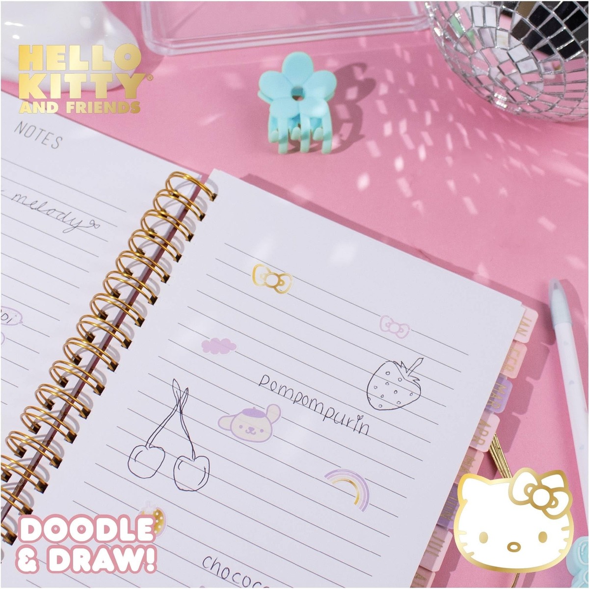 Hello Kitty And Friends Agenda, 70 Pages, Hardcover Planner, Hello