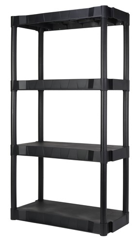 Black Plastic 4-Tier 56.2" H x 30"" W x 13.8" D, 280lb Total Capacity - Picture 4 of 4