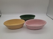 Vintage Pink, Green, And Yellow Oven Ware Made In USA