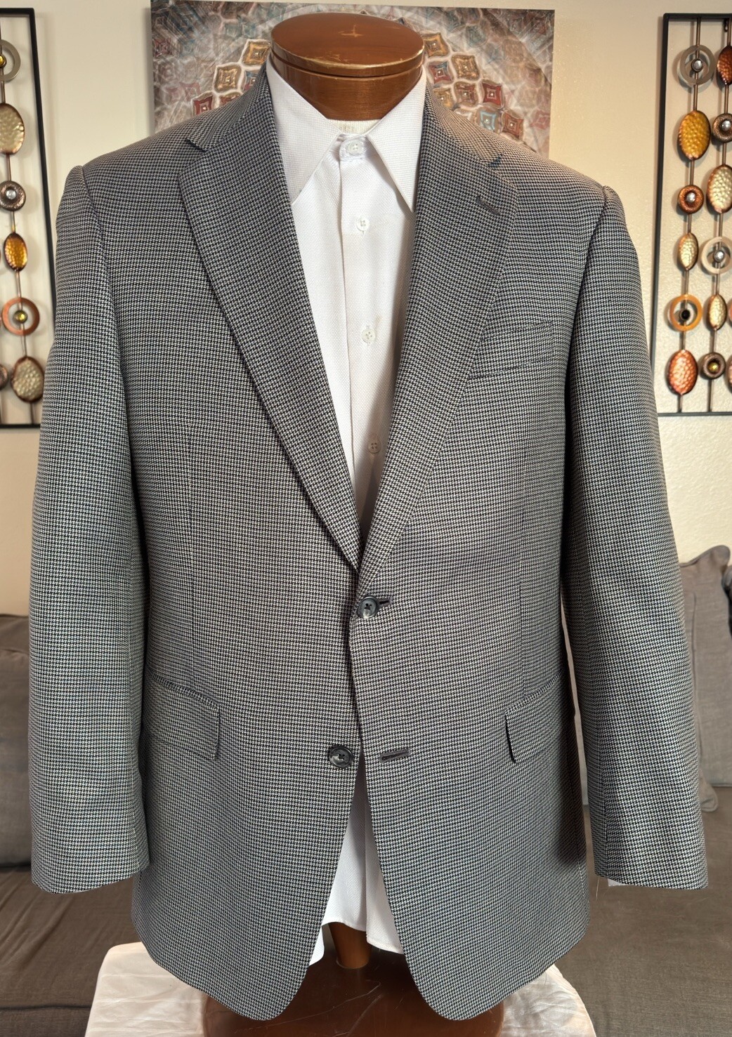 Hart Schaffner Marx Men's Blue Multicolor 2-Button Blazer Size 40R Excellent Condition