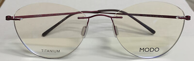 Modo Eyeglasses Model 4600 Raspberry 52-18-142 Titanium Drill Mount