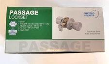 New inbox Shield Security Passage Lockset-Tulip Knob Satin Crome Finish Doorknob