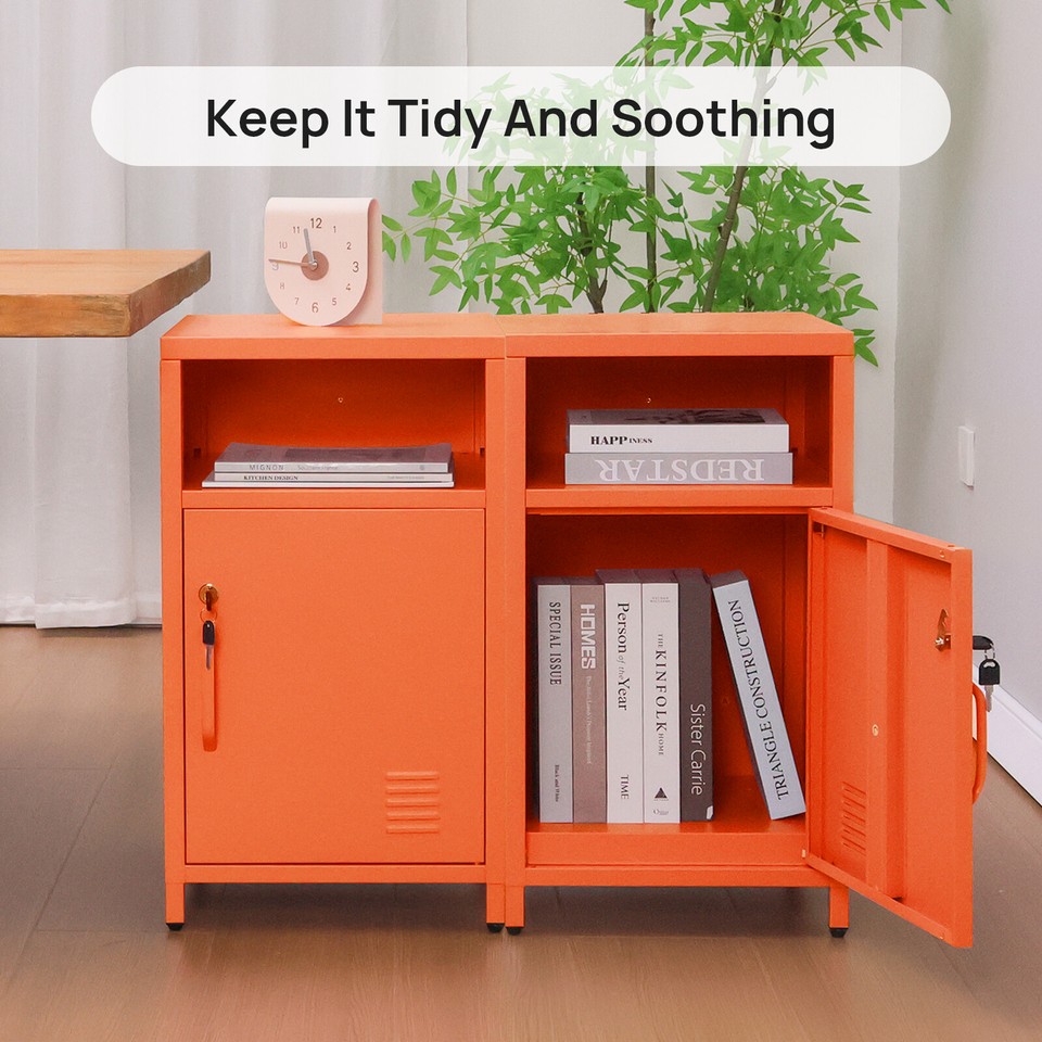 Night Table Lockable End Table Coffee Table Metal Locker Bedside ...