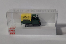 Busch Piaggio Ape 50 "BioSal" grün mit beiger Plane 1:87 Somo NEU Modell