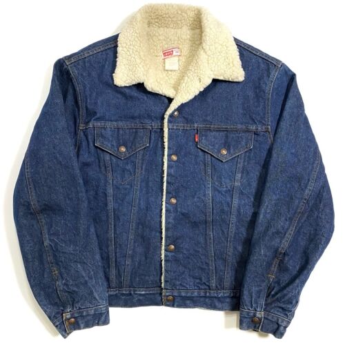 70’s Levi's 72605-0217 DENIM BOA JACKET Made in U… - image 1