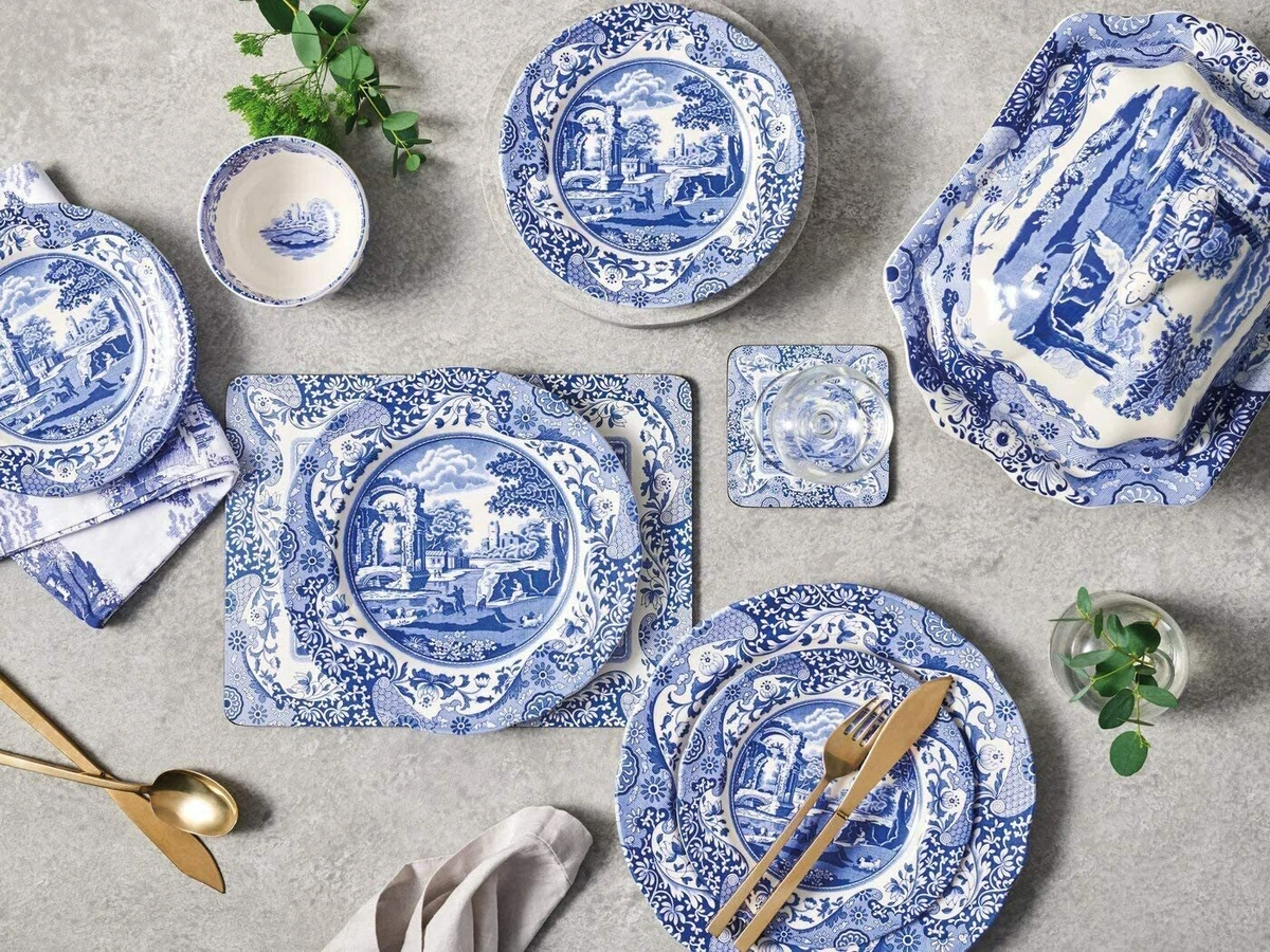 Blue and white spode cheap