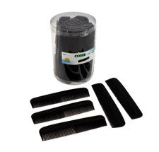 12 Pcs Small 5" Black Plastic Hair Combs Wallet Size Hair Styling Barber Comb