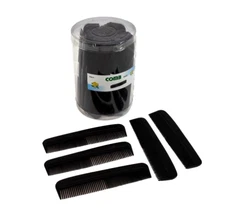 12 Pcs Small 5" Black Plastic Hair Combs Wallet Size Hair Styling Barber Comb