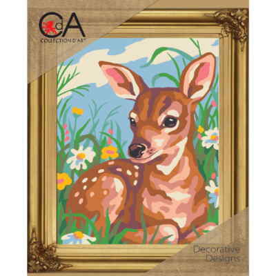 CDA Halbkreuz Stickpackung ''Kitz'', bedruckt, 22x30cm