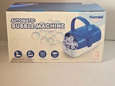 Hamdol Bubble Machine, Automatic Bubble Blower, Portable Bubble Maker for Kids