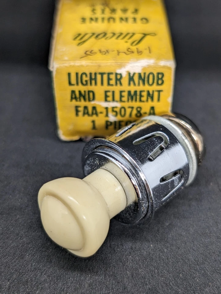 NOS 1954 1955 LINCOLN CAPRI CUARTO TRASERO ASIENTO DELANTERO TRASERO ENCENDEDOR DE CIGARRILLOS Foto 3 de 4