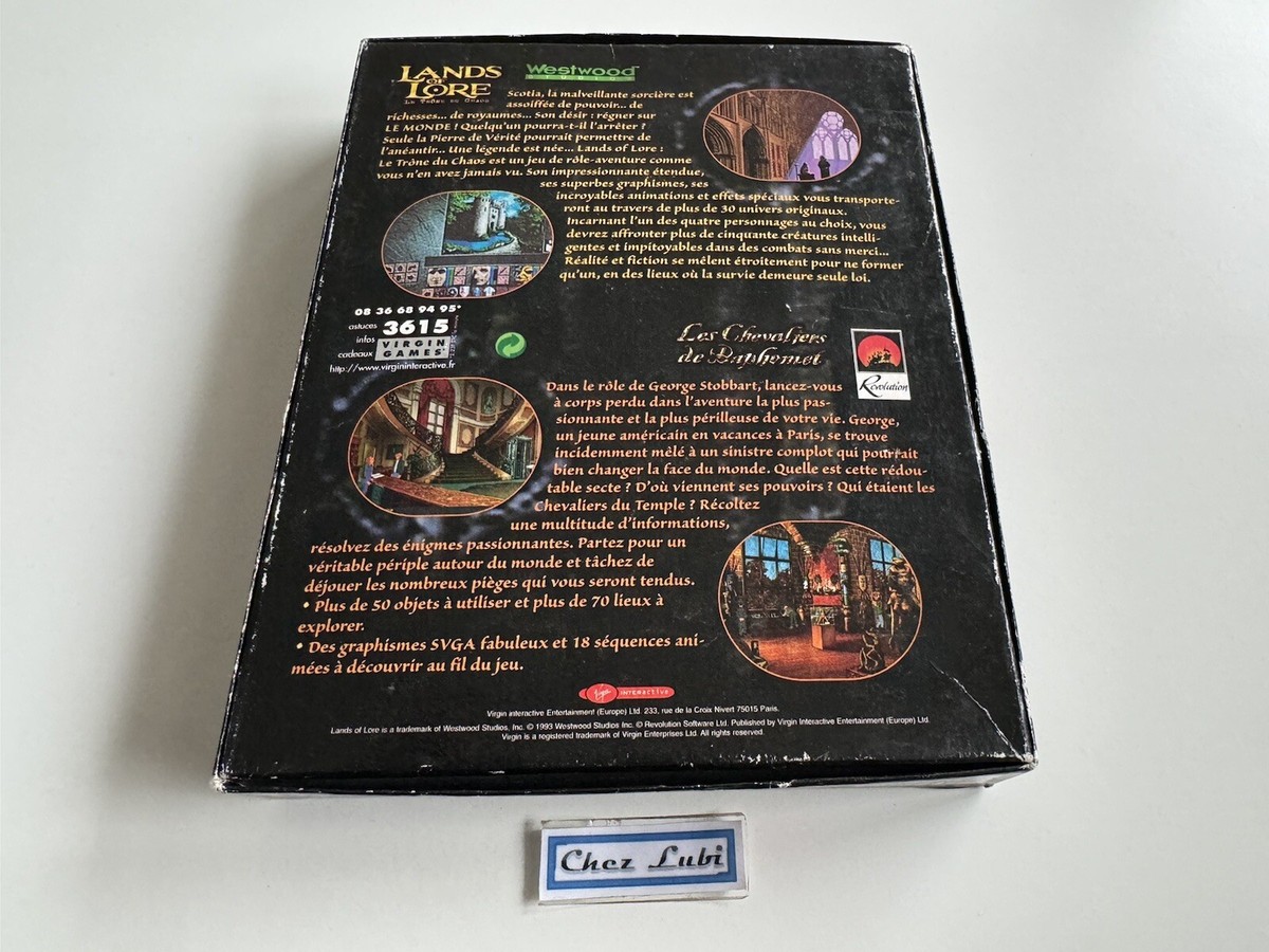 Jeu PC Big Box Lands Of Lore + Les Chevaliers De Baphomet - Version Française - Bon état, Boîte Complète