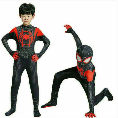 Children Spiderman Costume Boys Super Hero Fancy Dress Myers Cosplay Clothes UK - Picture 5 of 27