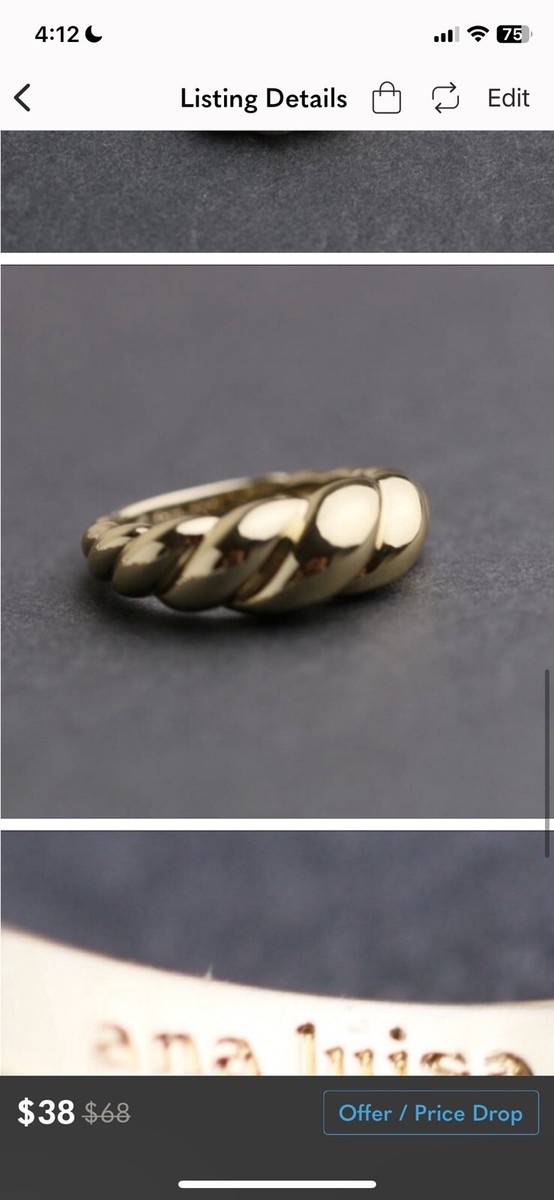 ana luisa ◆ 14Kゴールドのツイストリング＊ROPE BOLD Gold Twist Ring - Rope Slim | Ana Luisa | Online Jewelry