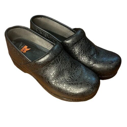 Dansko XP Black Patterned Nursing Comfort Clogs