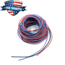 22 AWG 22 Gauge 45ft Soft Flexible Silicone Wire Servo Wire (Black Red Blue)
