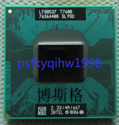 Intel Core 2 Duo T7600 -2,33GHz 4MB 667MHZ SL9SD Prozessor Für Notebook-Computer