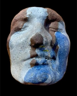 Unique Art 5  Male Death Mask Thick Pottery Face Sculpture Colorful Tranquil