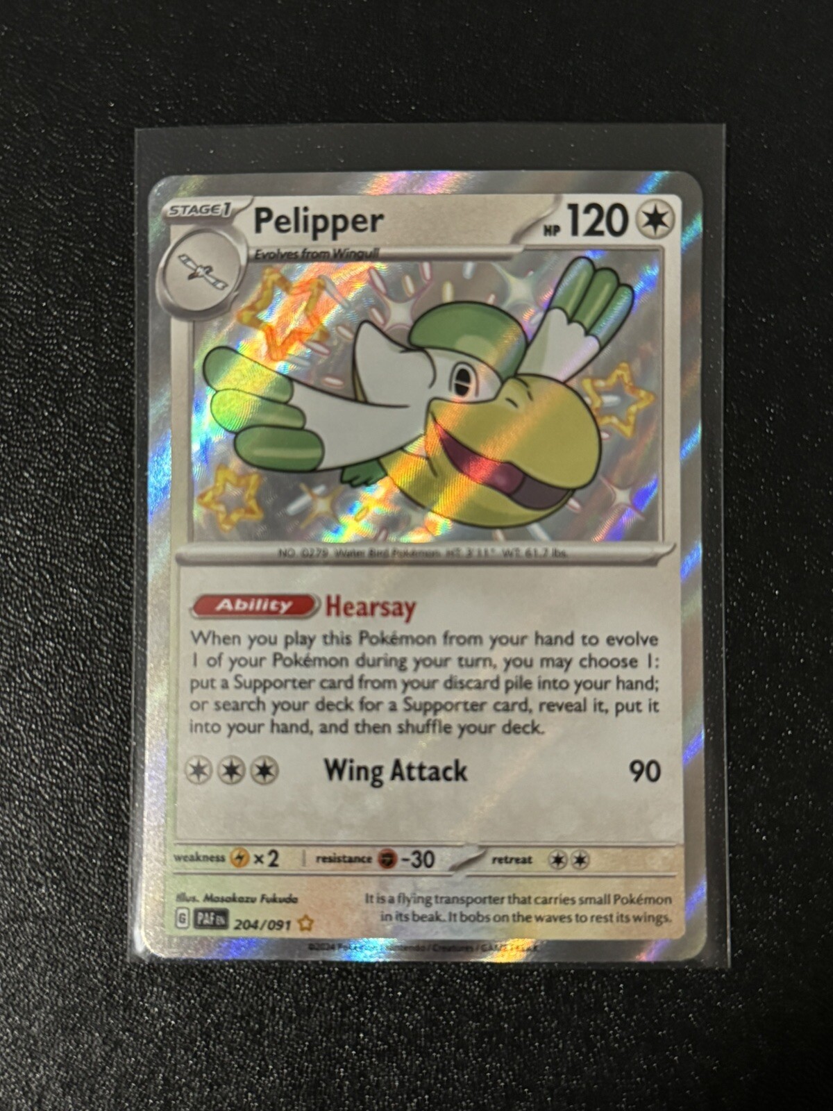 Pokémon TCG Pelipper Scarlet & Violet: Paldean Fates 204/091 Holo Shiny Rare