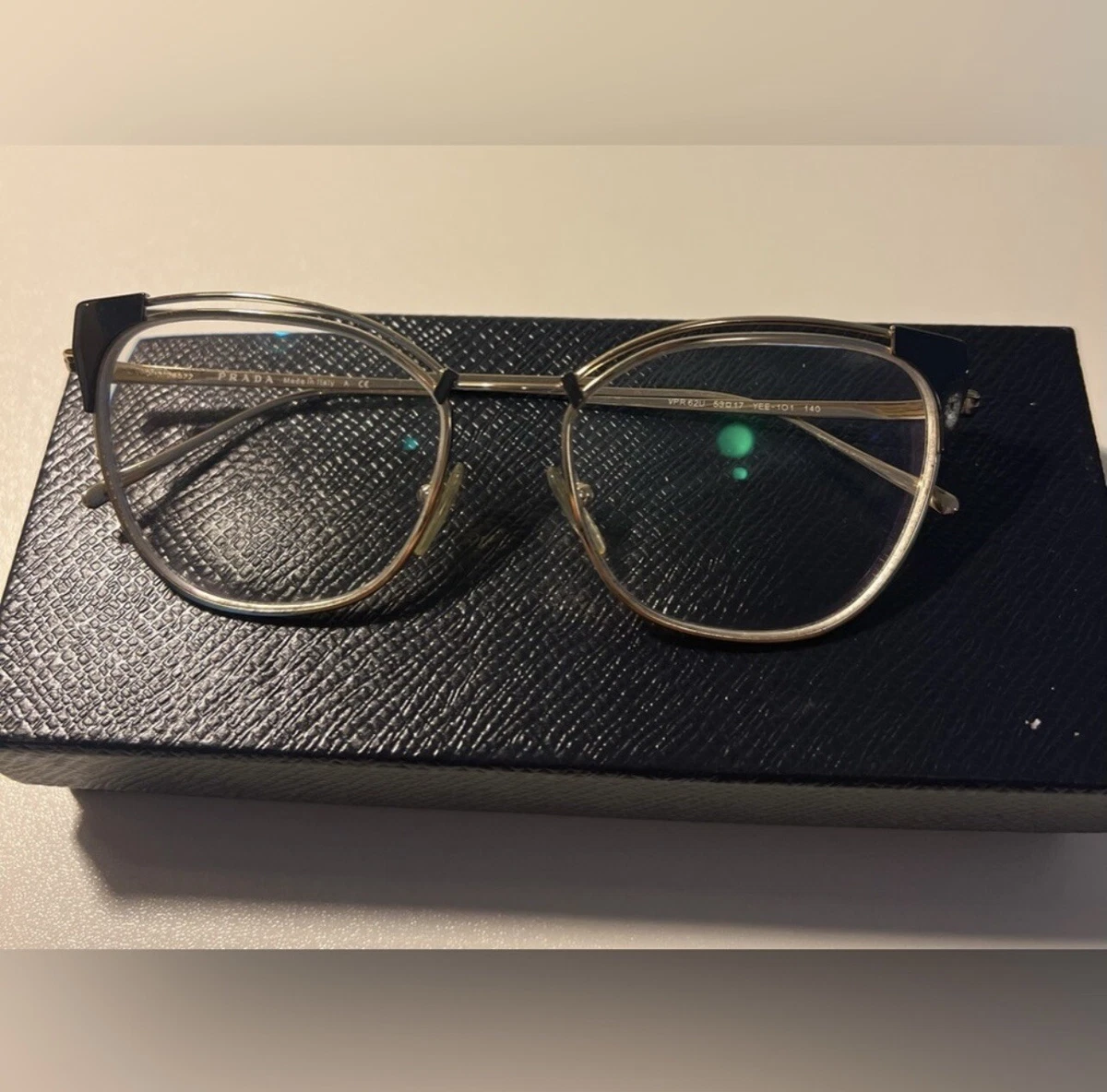 PRADA Women s Cat Eye EYEGLASSES Frames VPR 62U pre owned with orirignal case