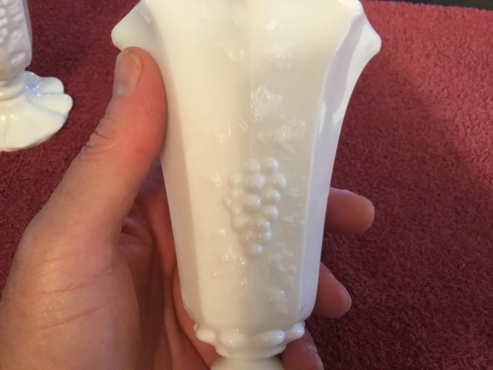 (2) White Milk Glass Vases eBay