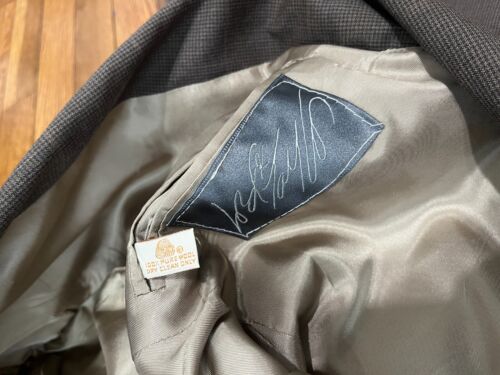 Bill Blass Mens Blazer Jacket Size 42L Brown 2 Button Wool Sport Coat Nailshead - Picture 3 of 7