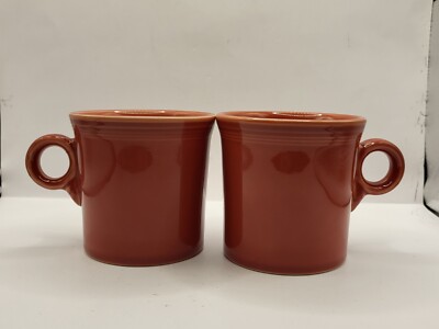 Fiestaware Persimmon Coffee Mugs With Ring Handles Set Of 2