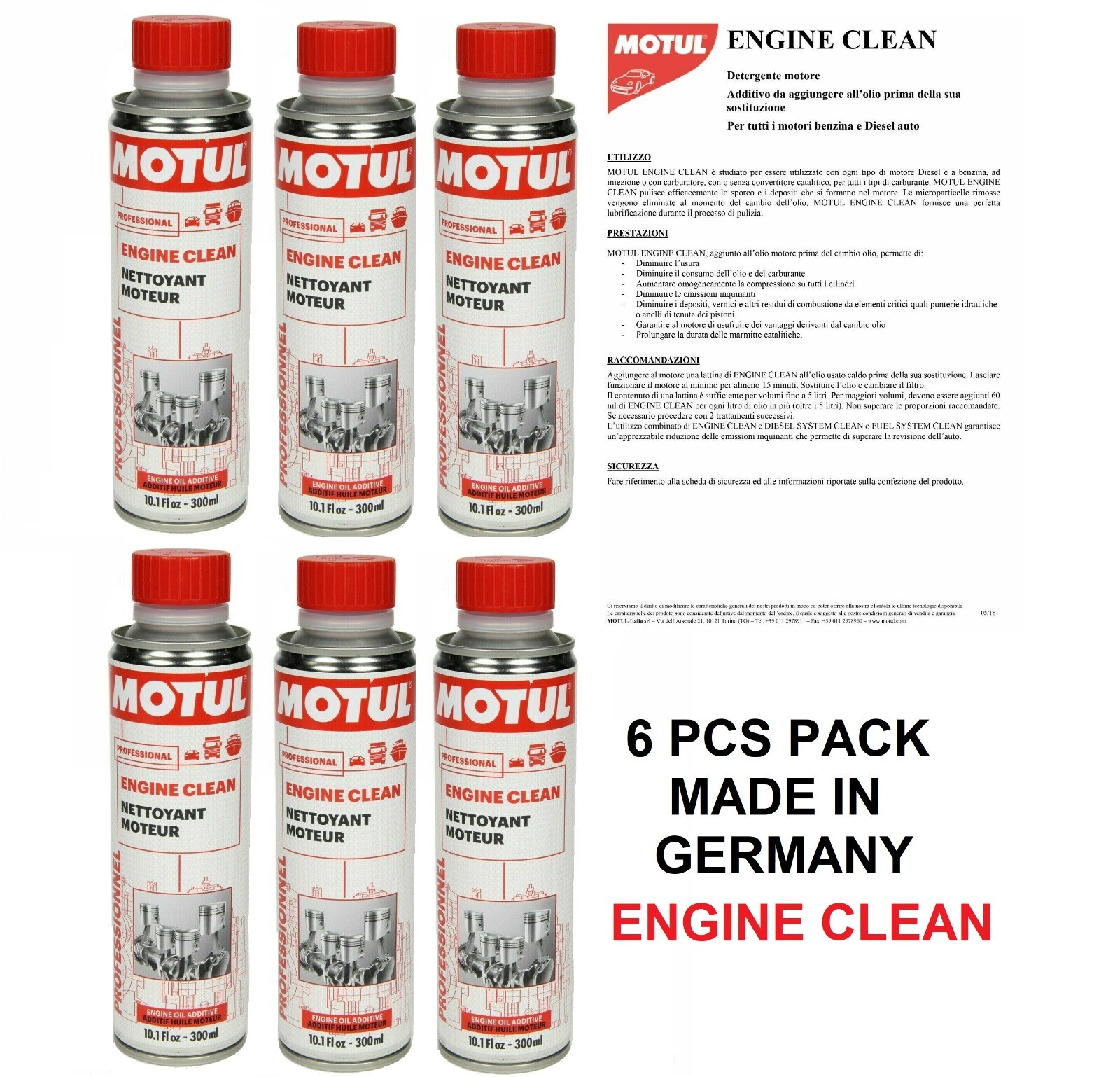 Motul Engine Clean Car Additive Cleaning Wash Inner Engine Oil; clean sludge