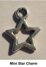 Silvertone Jewelry Making Metal Charm Small 5-Point Star Pentagram 1/2" Long