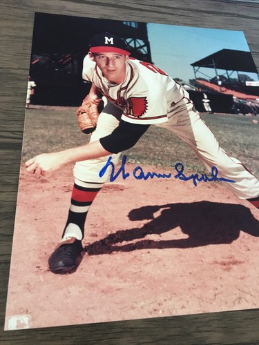 Warren Spahn Milwaukee Braves Hand Signed 8x10 Photo HOF Deceased Autograph - Picture 2 of 6
