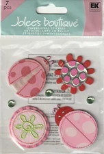 Jolee's Boutique 3D Stickers LADYBUGS AND FLOWERS Theme 79479FAST FREE SHIPPING!